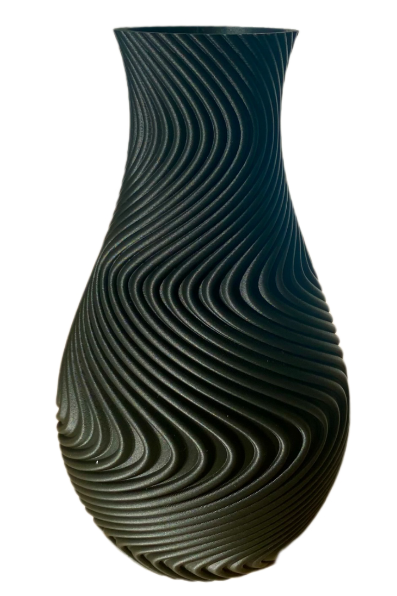 A modern spiral decorative vase designed specifically for high-quality 3D printing. Its flowing wave geometry creates a stunning visual effect and gives the model a premium artistic appearance.
